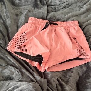 SHEIN Coral Athletic Shorts with Black Accents